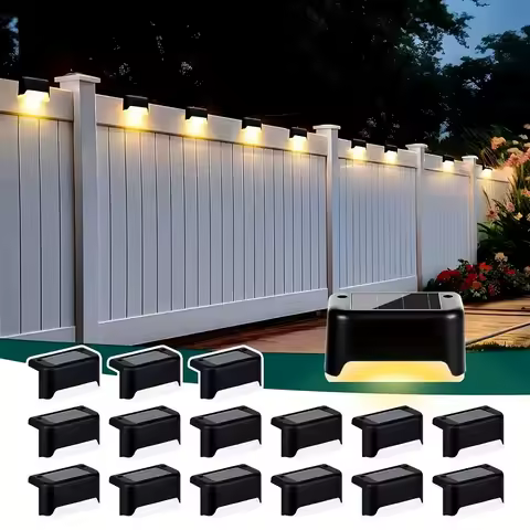 1/4PCS Solar Deck Light Outdoor Waterproof Solar Power Garden Lamps for Railing Stairs Step Fence Yard Patio Pathway