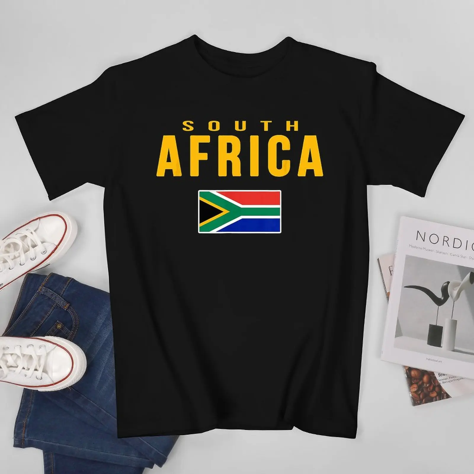 More Design Men Tshirt South Africa Flag Cool South African Tees T-Shirt O-neck T Shirts Women Boys Clothing 100% Cotton