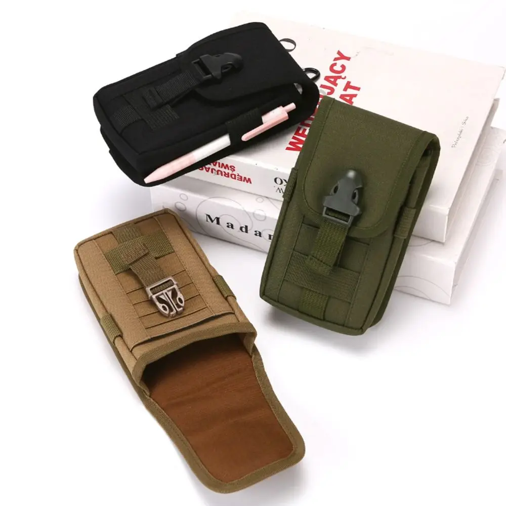 محفظة رجالية متعددة الوظائف ذات سعة كبيرة، حقيبة حزام للهاتف المحمول أكسفورد عمودية مع قفل جيب إدخال القلم #1