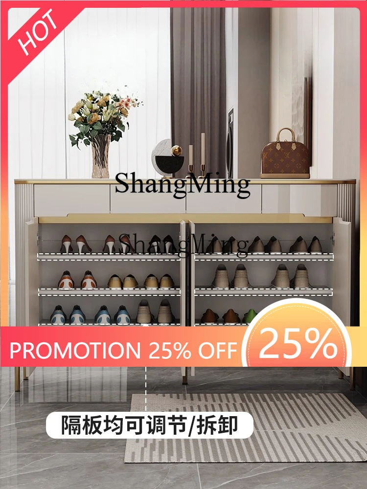 

FG good-looking home shoe entrance cabinet solid wood double-sided partition living room locker household storage