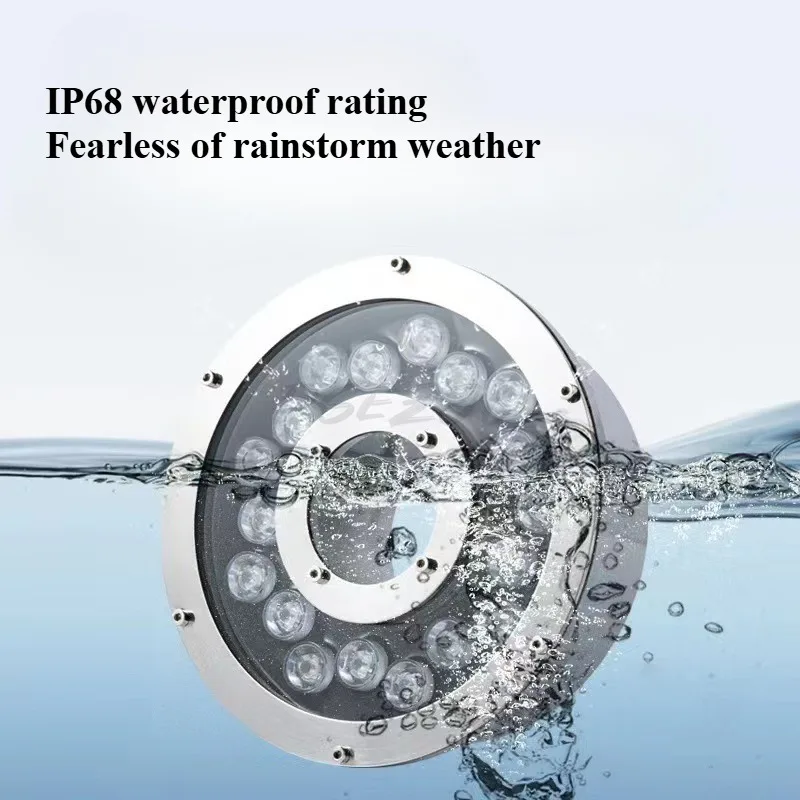 Fountain Gushing Light LED Underwater Waterproof Rainbow Pool Landscape Hole Embedded Dry Water Spray Bottom Light