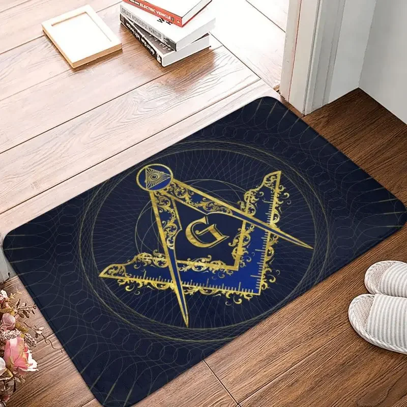 Freemason Evil Eye Symbol Front Entrance Doormat Decor Masonic Mason Kitchen Corridor Balcony Rugs Bathroom Anti-slip Floor Mat