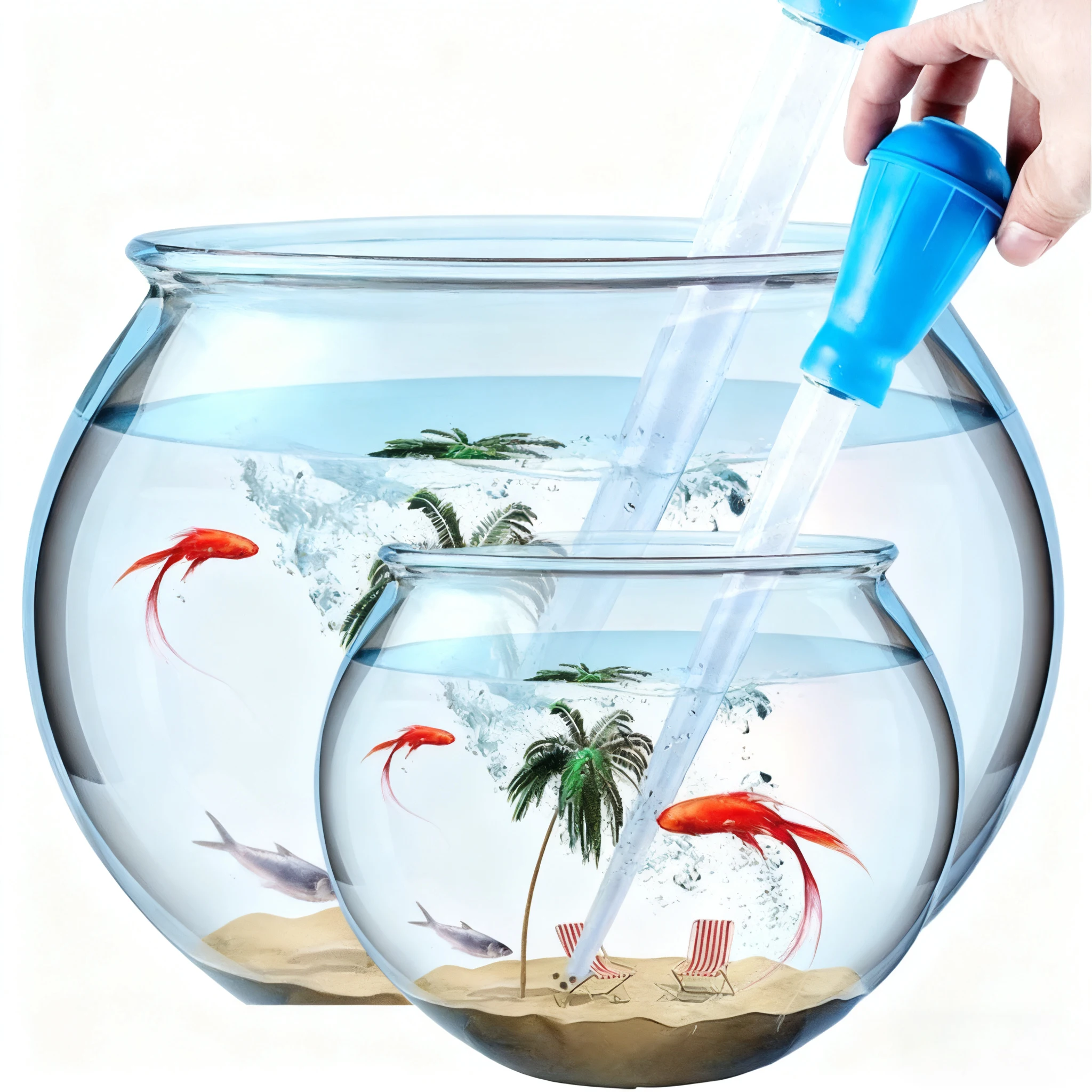 Aquarium-Wasserwechsler, verlängerter Pipettenreiniger, einfacher Aquarium-Siphon, Staubsauger-Reinigungswerkzeug, 29 cm/45 cm, für die Aquarienpflege