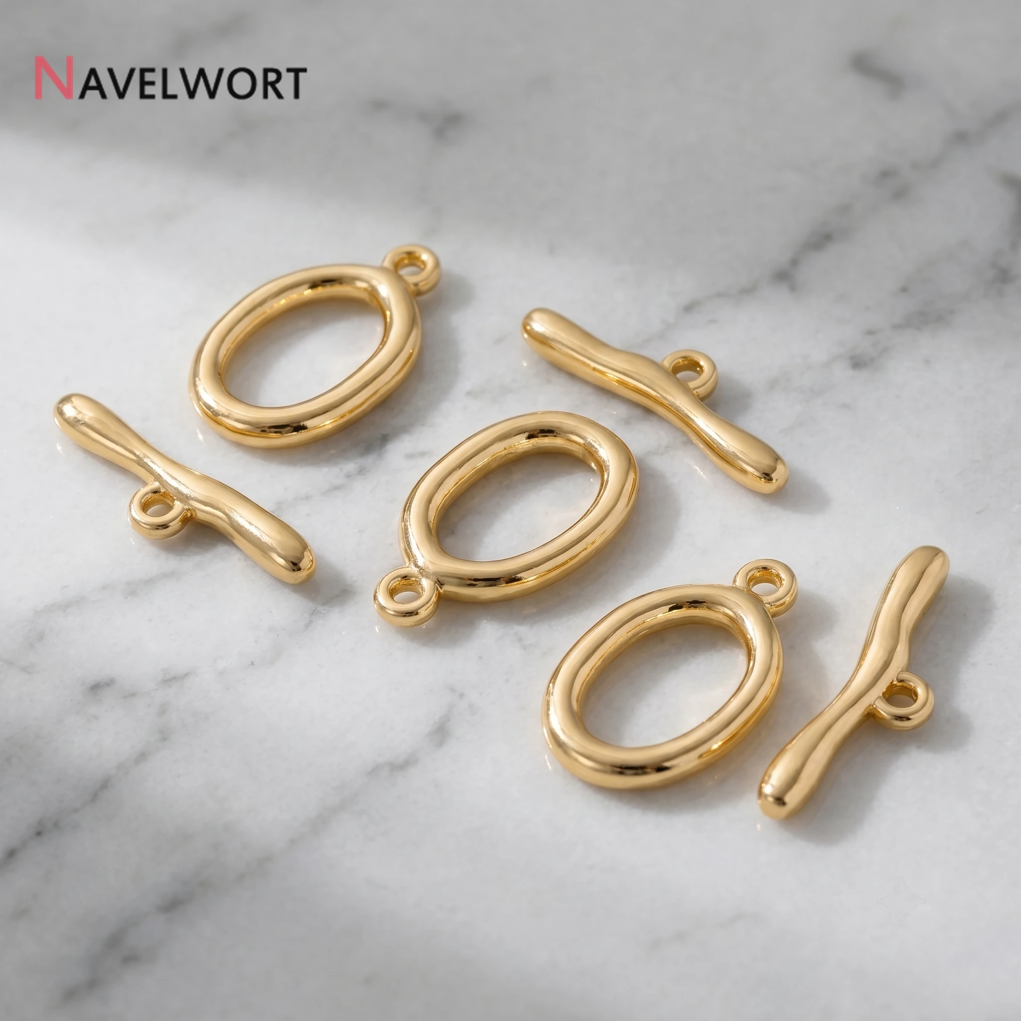 1/3/5Pcs 14K Gold Plated Brass Irregular OT Clasps For Jewelry Toggle Clasps,DIY Bracelet Necklace Making Accessories