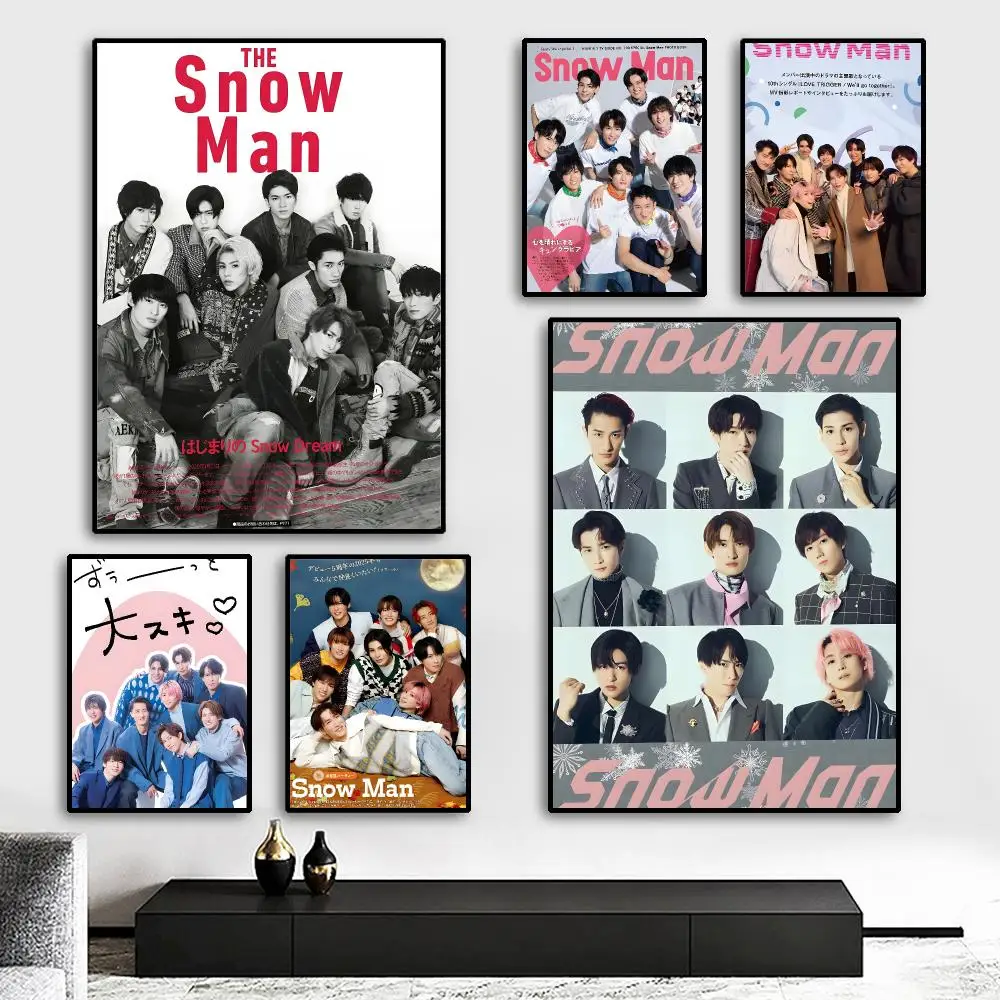 Man J-POP Snow Man Painting Calligraphy HD Canvas Poster living room bedroom bar aesthetic decoration