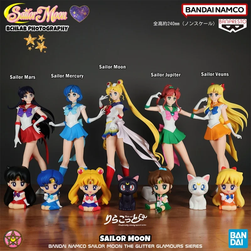 

Bandai Sailor Moon Blind Box Tsukino Usagi Mizuno Ami Hino Rei Kino Makoto Chiba Mamoru Anime Figure Mysteries Decoration Toy