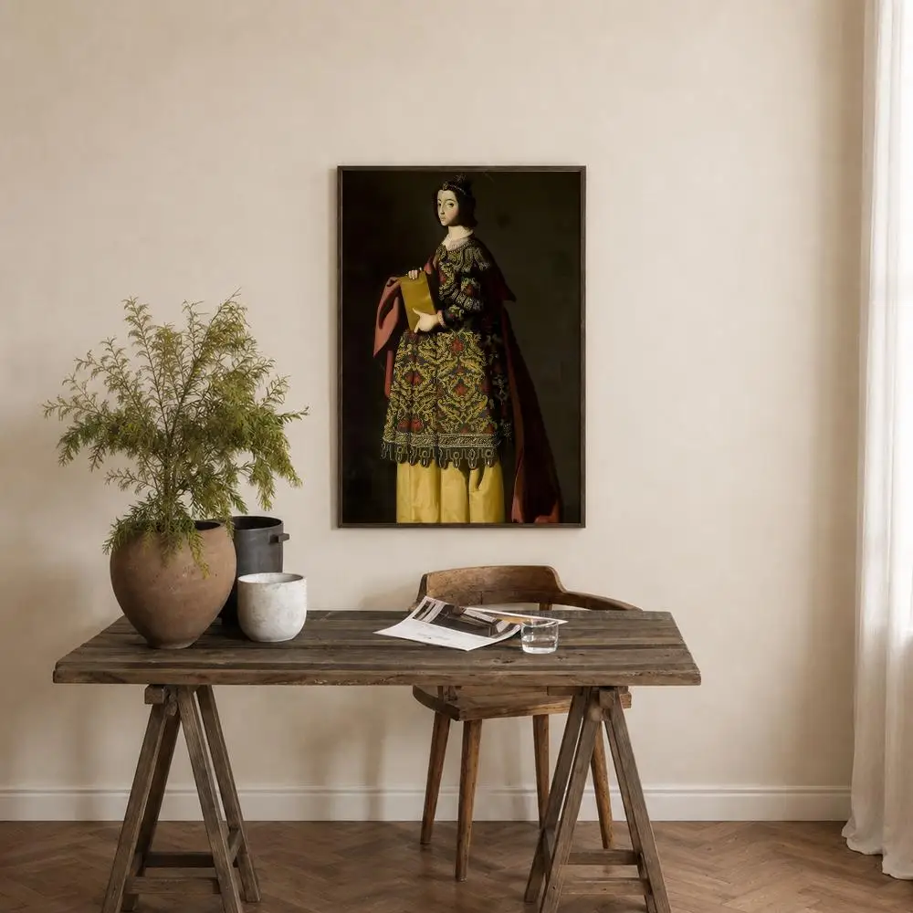 Artist Francisco de Zurbaran Poster Self‑Adhesive Waterproof PP Poster Coffee House Bar Wall Art Sticker Room Home Decor