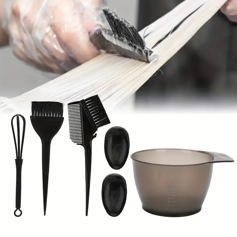 5pcs/set Hair Dye Kit Hair Dye Tools Hairdressing Styling Accessories With Hair Dye Color Mixer Hair Dye Brush Bowl Salon Hair