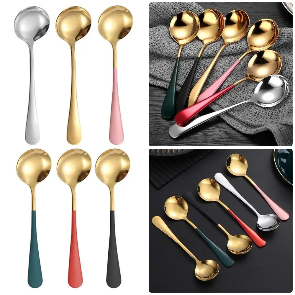 1Pcs Durable Stainless Steel Soup Spoons Dishwasher 17cm Stirring Spoon Coffee Tableware Kitchen Tool for Dessert Coffee