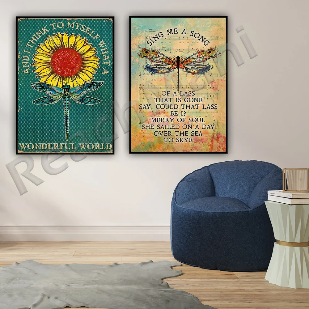 Skye Boat Song For Fan Outlander Sing Me A Song Of A Lass Hippie Dragonfly Poster, Most iconic quote poster, Home Decor Art