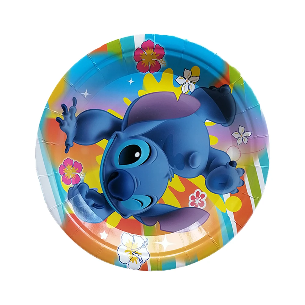 Disney Lilo & Stitch Angle Birthday Party Supplies Disposable Tableware Paper 7inch Plate for Boy Kids Girls Decor Baby Shower