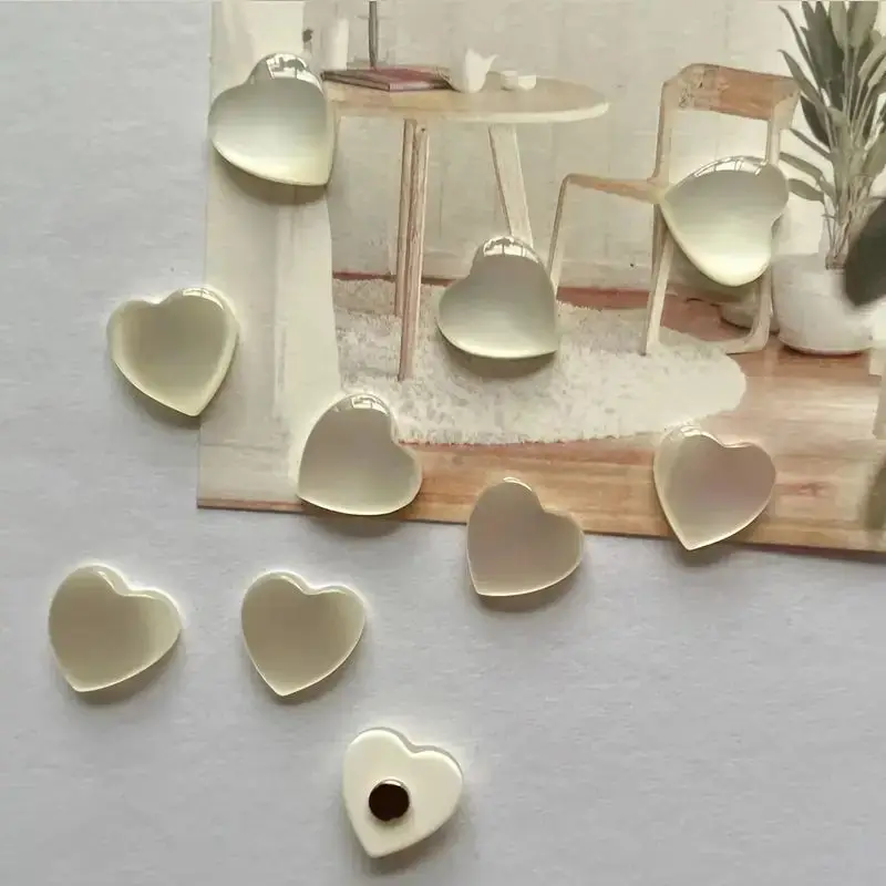 5 uds blanco transparente corazón amoroso refrigerador imán foto pared tablero de mensajes pegatinas magnéticas decoración del hogar imanes