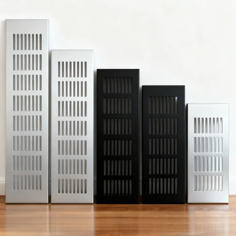 Rejillas de ventilación de 50/80mm de ancho, hoja perforada de aleación de aluminio, placa web, rejilla de ventilación, hoja perforada