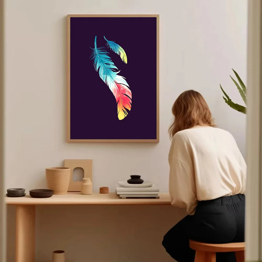 غير المؤطرة جدار الفن قماش يطبع طبيعة الطيور ريشة مجردة ديكور المنزل غرفة المعيشة ديكور غرفة ديكور هدية العصرية الجمالية #5