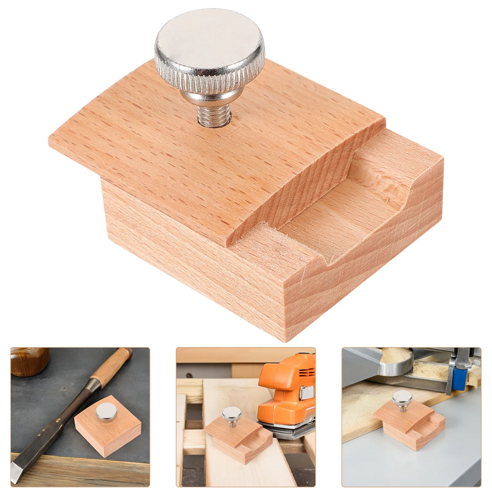 Wooden Sandpaper Grinding Block Ergonomic Hand Sanding Pad Small Sanding Block for Edge Burnishing DIY Crafts Smooth