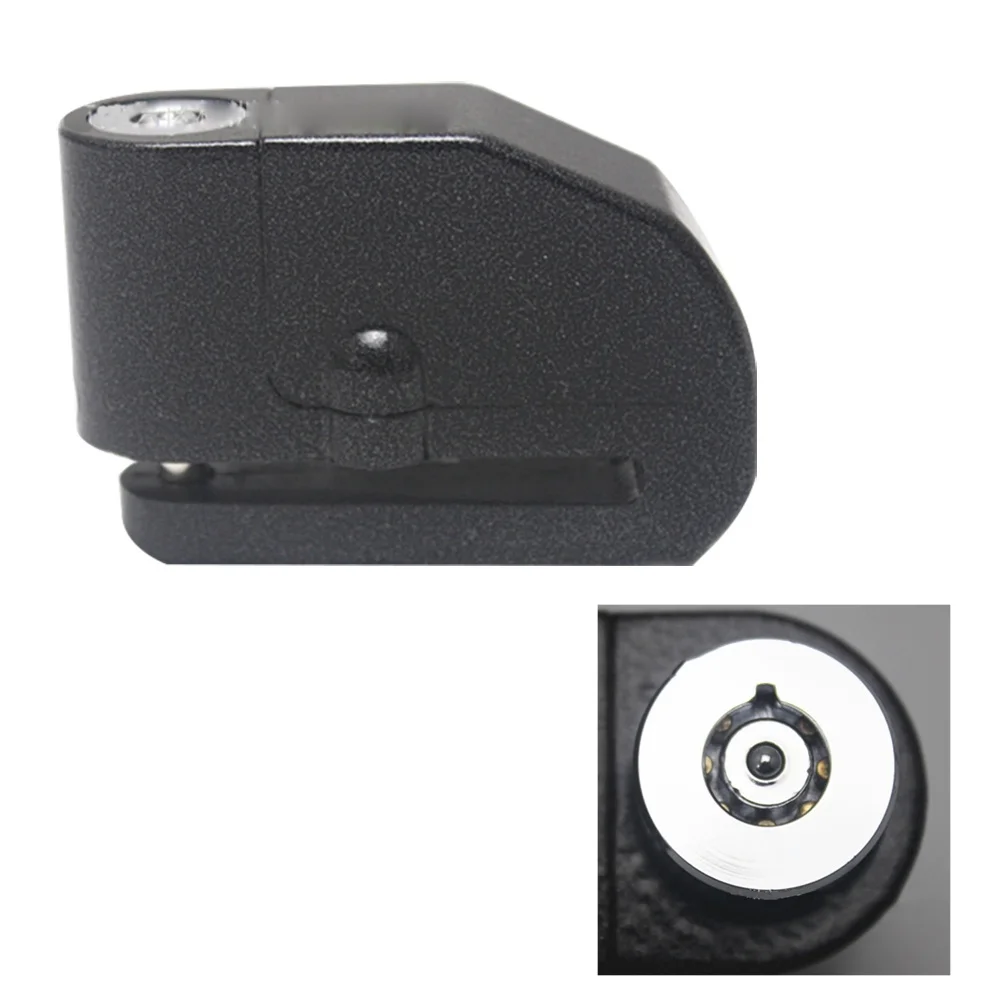 

Disc Brake Lock Black Anti-Theft Alarm 110Db Security for Motorcycle Scooter Bike Wheel Zinc Alloy Vibration Activated Tamper