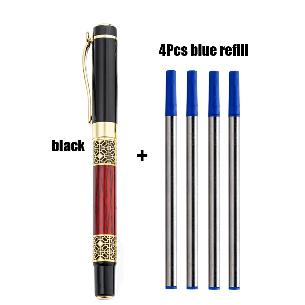 1 + 4 Stücke Luxus Metall Gel Stift Geschenk Stift Plus 4 Ersatzminen Hotel Business Schreiben Kugelschreiber Büro schule Schreibwaren – Detail 7