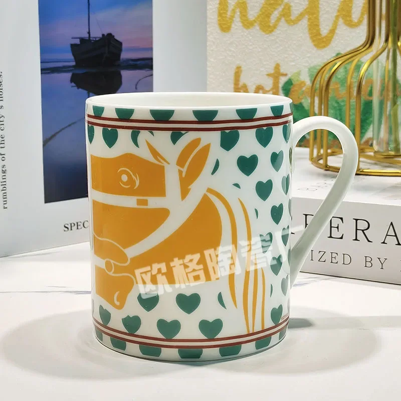 النمط الأوروبي الفاخرة الرجعية العظام الصين القدح الإفطار كوب حليب كوب دقيق الشوفان لمكتب مقهى الاستخدام اليومي أدوات المائدة الأنيقة