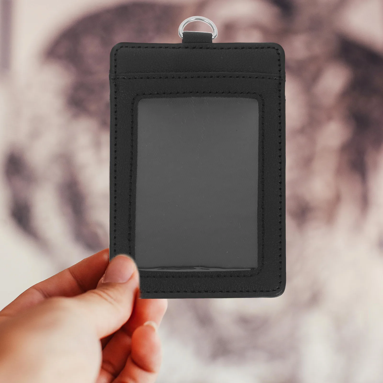 

2Pcs Vertical Badge Holder Clear Card Protectors Pu Employee Credentials Storage For Nurses Workers Students