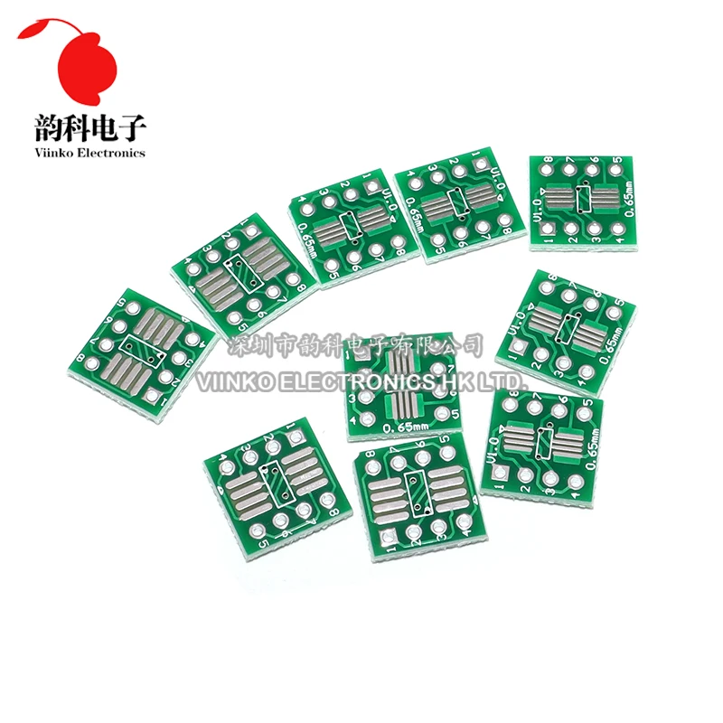 Placa de transferencia TSSOP8 SSOP8 a DIP8, adaptador de paso, Pin DIP, 20 Uds.