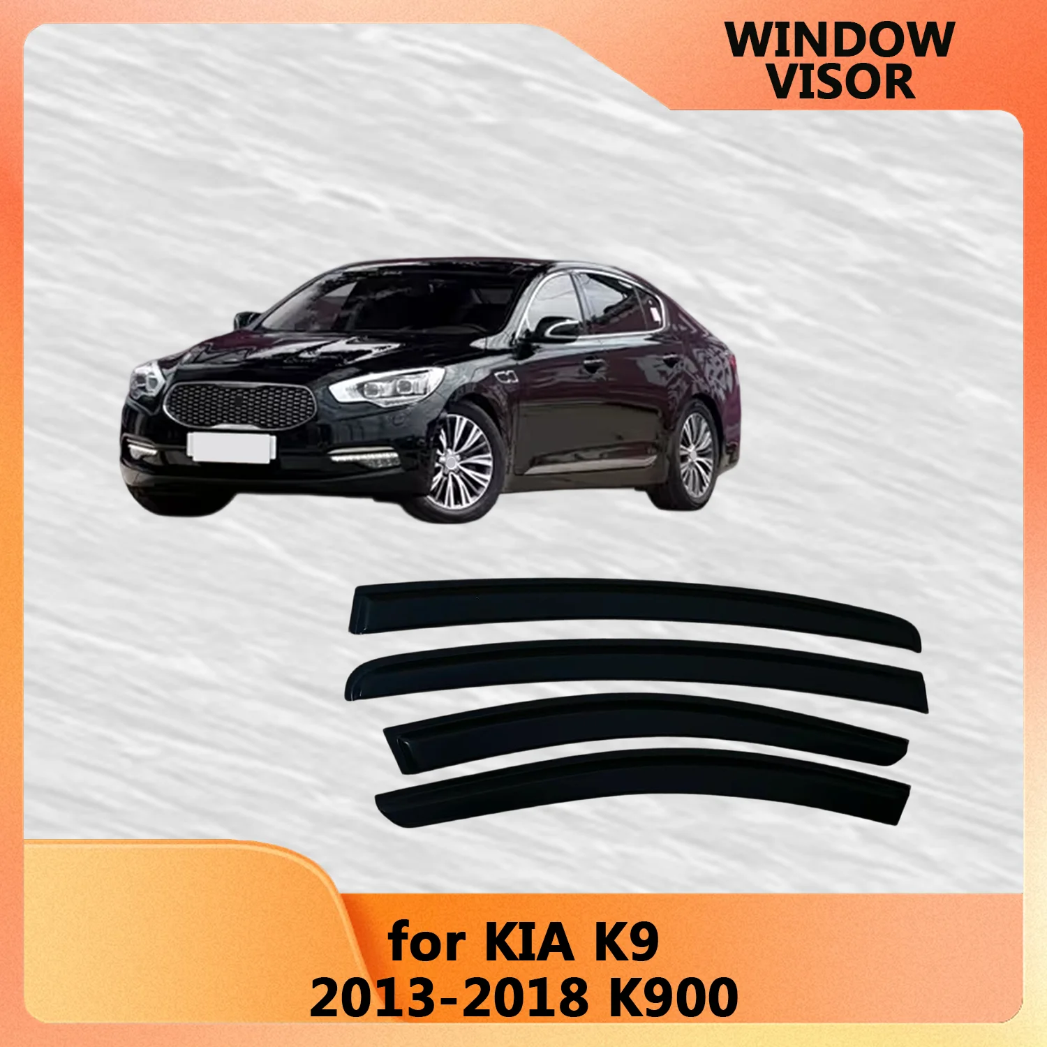 

Дефлекторы окон для KIA K9 2013-2018 (K900), ветровики, защита от дождя и солнца, внешние, на липучке