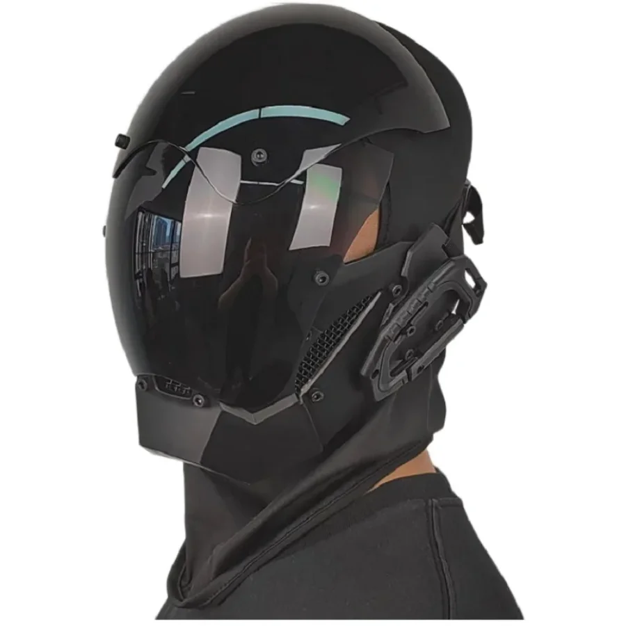 

Черная маска, головной убор для взрослых, анфас, шлемы Mecha, бесплатная маска, мотоциклетное оборудование, один размер