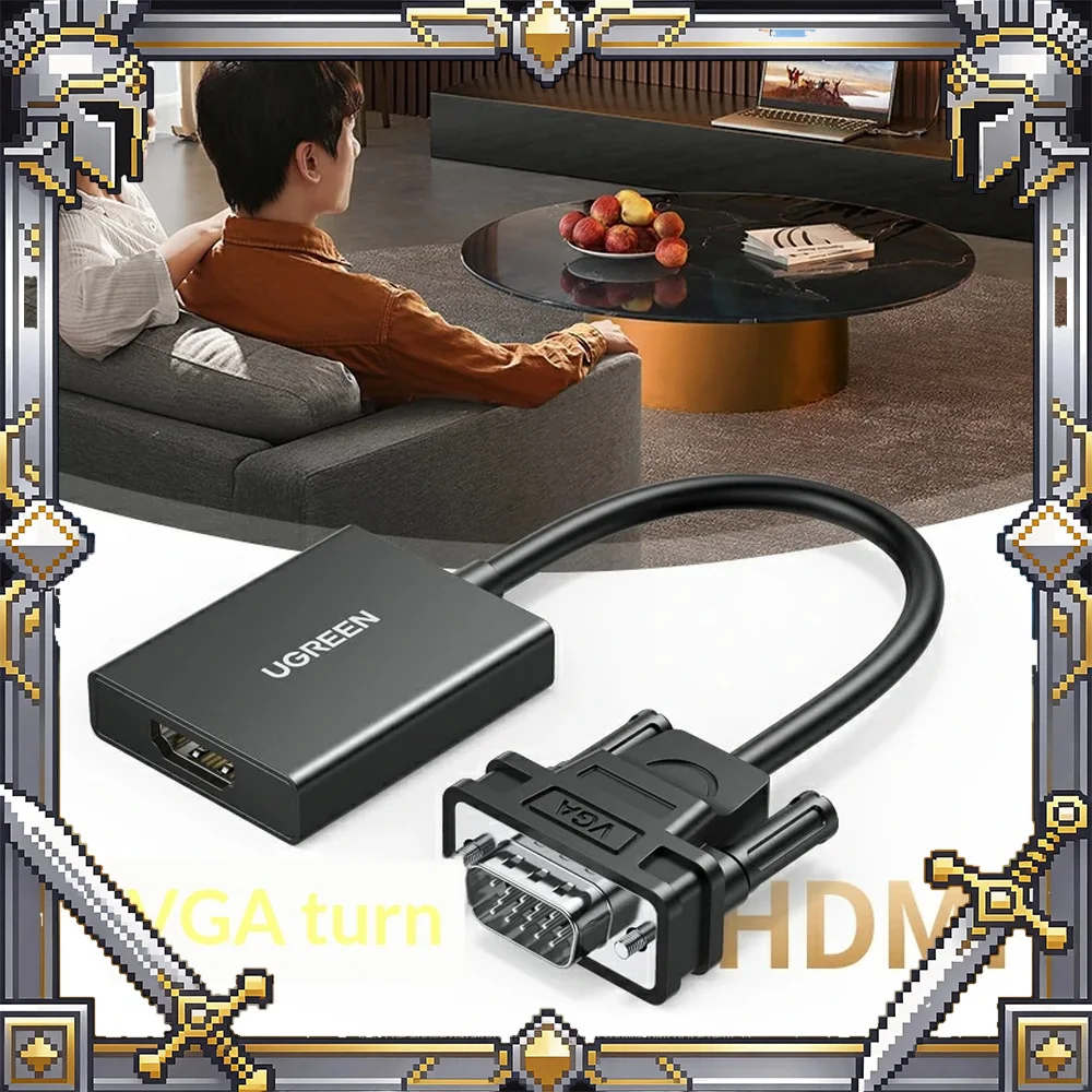 UGREEN 50945 CM513 VGA to HDMI Adapter with Audio 1080P 60Hz Video Converter for PC Laptop Monitor Projector