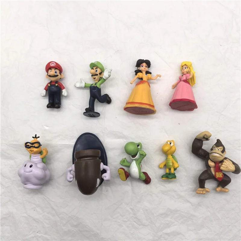 5pcs Super Bros bomb princess Turtle dinosaur Action Figures Kawaii Bowser Anime Figure Children Toys Gifts