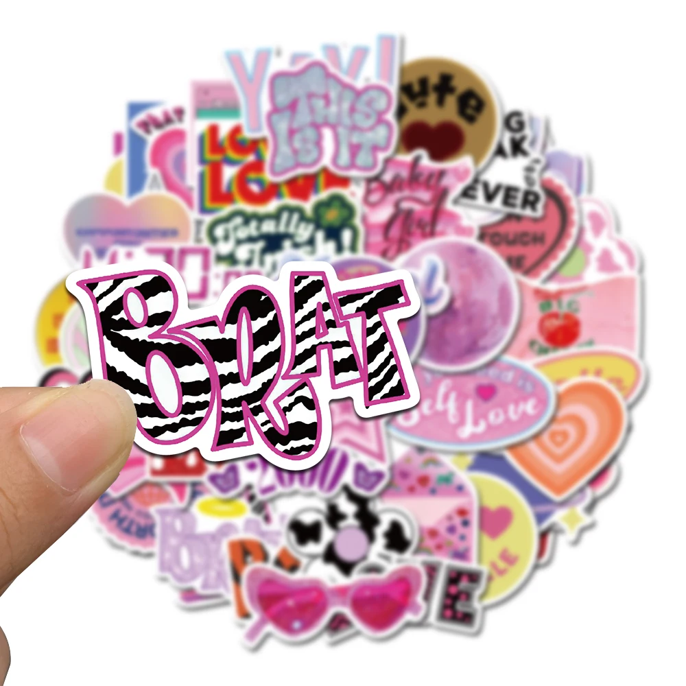 50PCS Y2k Love 90s Aesthetic Stickers Classic Vintage DIY Notebook Luggage Motorcycle Laptop Refrigerator Graffiti Decals