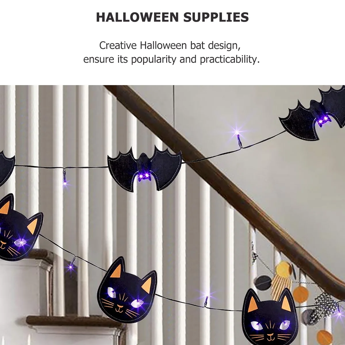2 متر 10 مصابيح LED للهالوين الخفافيش سلسلة ضوء لا تصميم إبداعي مثالي لتزيين درابزين زوايا نافذة الباب