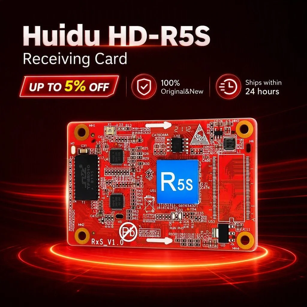 Huidu HD-R5S LED Receiving Card Gigabit Port 256*512 Pixels for LED Transparent Screen Fine Pitch Display