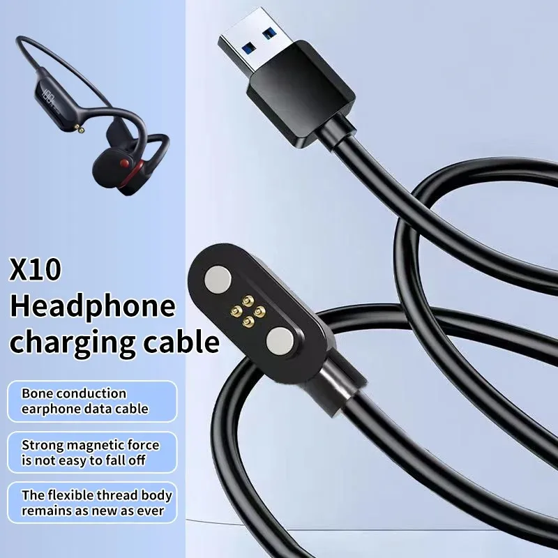 Magnetic charging cable suitable for X10 headset bone conduction Bluetooth sports swimming headphones