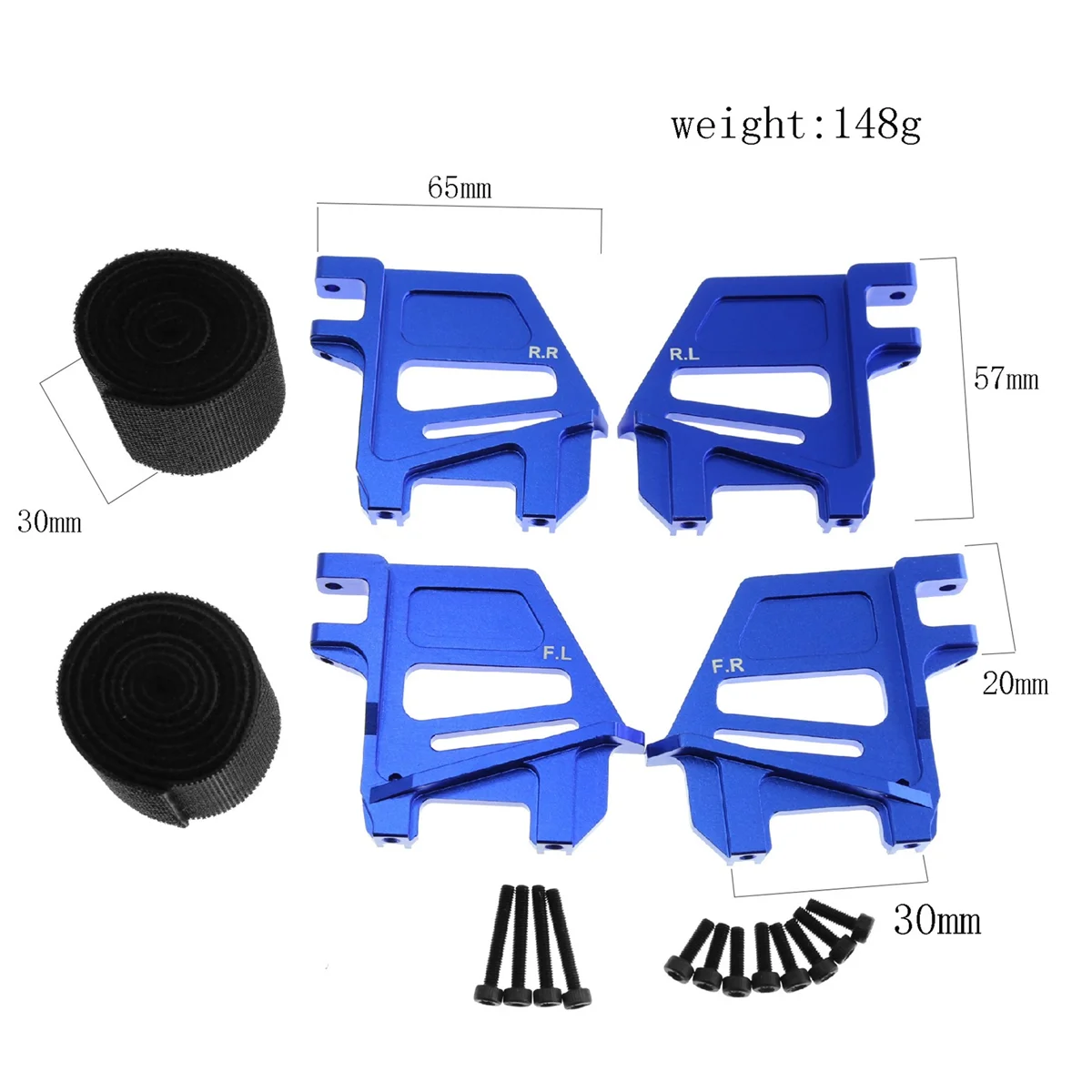 

W0T-juTall Battery Holder Mount Hold Down with Battery Strap for Traxxas 1/5 X-Maxx XMaxx 6S 8S RC Car Upgrade Part