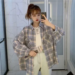 Plaid Shirt For Women Korean Version Loose Spring And Autumn Long-sleeved POLO Jacket For Women