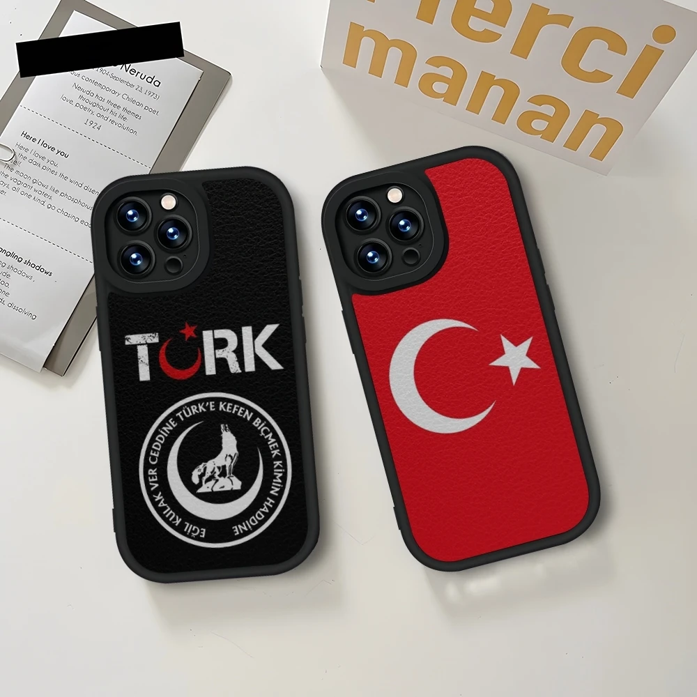 Turk Wolf Turkey Flag Phone Case Silicone Soft Black For IPhone 13 14 16 15 12 11 Pro Max Mini Xs Xr Plus SE2020 Leather Coque