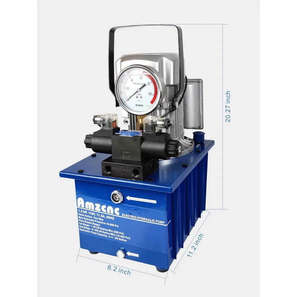 

Two Way Electric Hydraulic Pump Power Pack Unit 2 Stage Double Acting 110v/120V 10k psi (10000Psi Two Way)