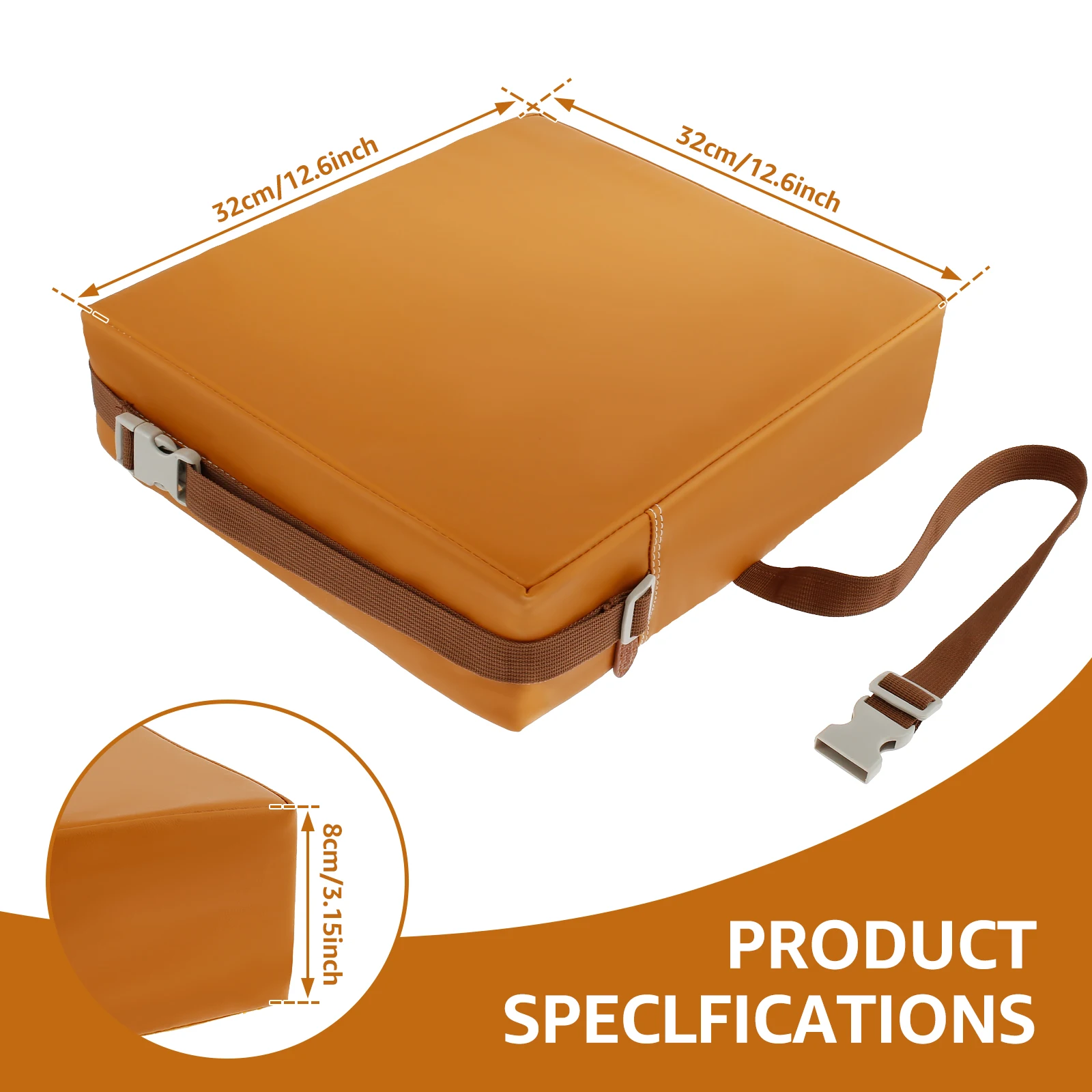 مقعد معزز مانع للانزلاق للأطفال الصغار ، وسادة كرسي جلد قابلة للتنفس ، مشبك أمان ، رغوة عالية الكثافة ، وسادة مقعد للأطفال #3