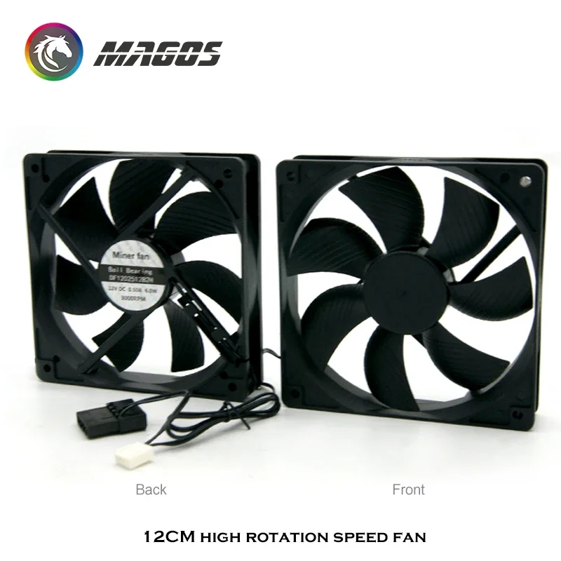 12cm High Speed Miner Violent Fan 155CFM Large Air Volume 3000RPM Mining Machine Workstation Cabinet 120MM Server Case Cooling
