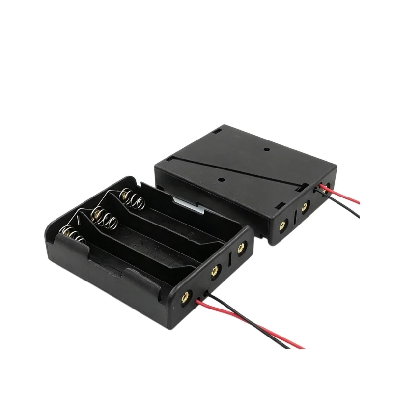  Practical 18650 Battery Holder with Cable Output for Cell Pack Assembly, Spring Contact Tray and Cover for Repair Wiring