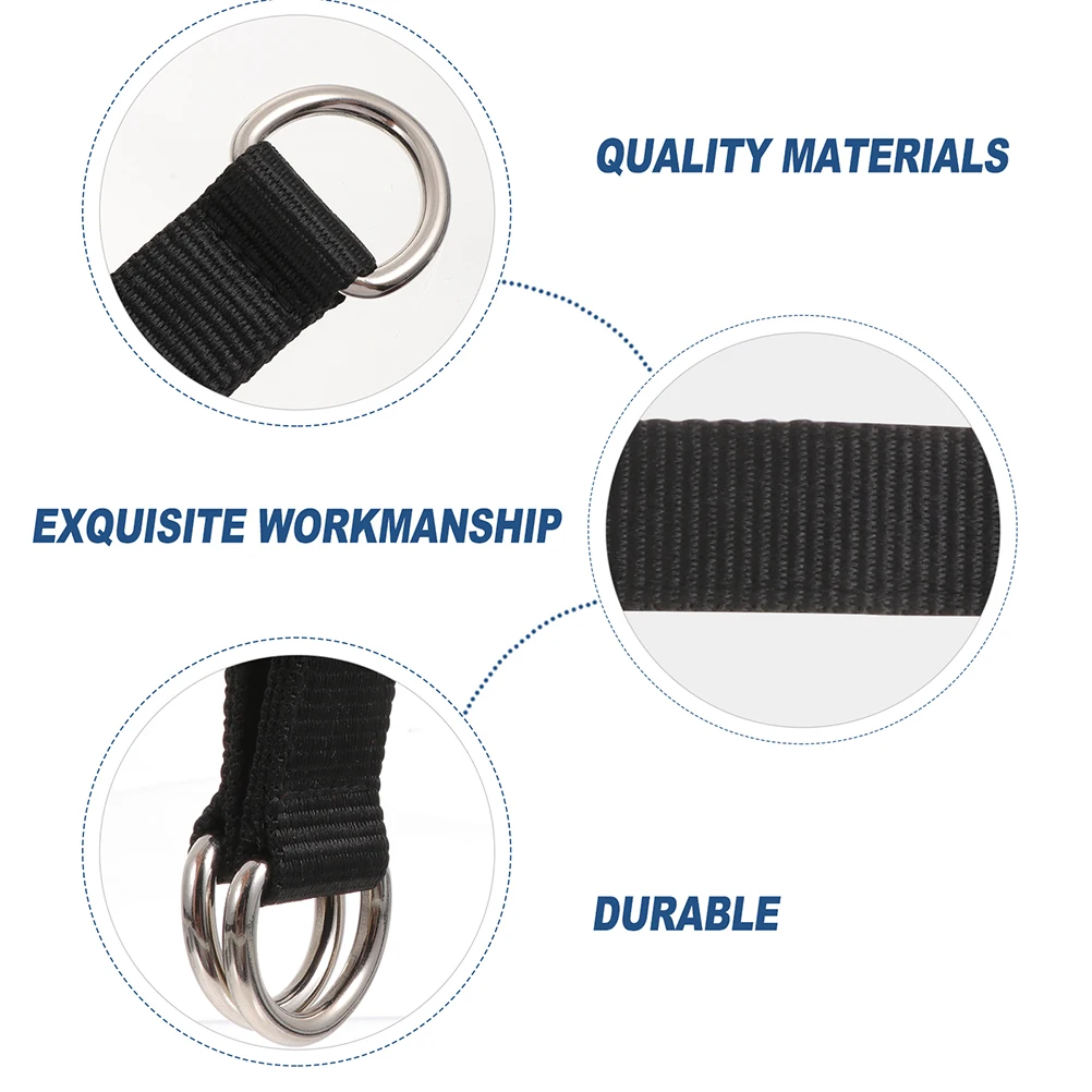 

3pcs Hanging Fitness Belt For Pull Up Gym Ring Exercise Resistance Band Black Stainless Steel Lightweight Sport Assist Strap