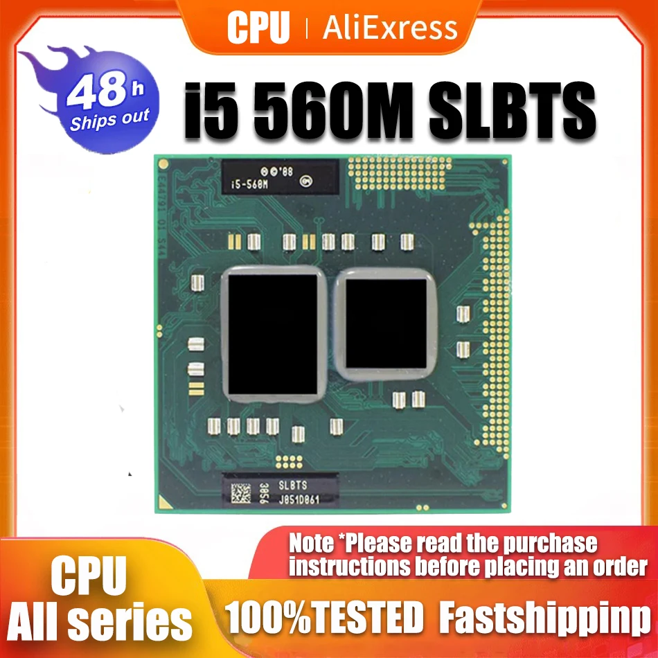 i5-560M Processor (3M Cache,2.66GHz ~3.2Ghz, i5 560M , SLBTS ) PGA988 TDP 35W Laptop CPU Compatible HM55 HM57 QM57