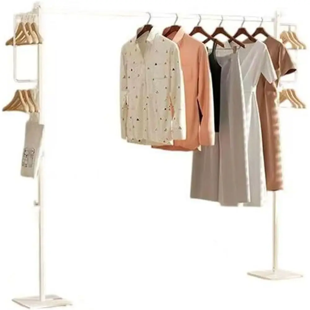 

Space-Saving Wall-Mounted Coat Rack: Versatile Indoor/Outdoor Clothes and Quilt Drying Hanger, White