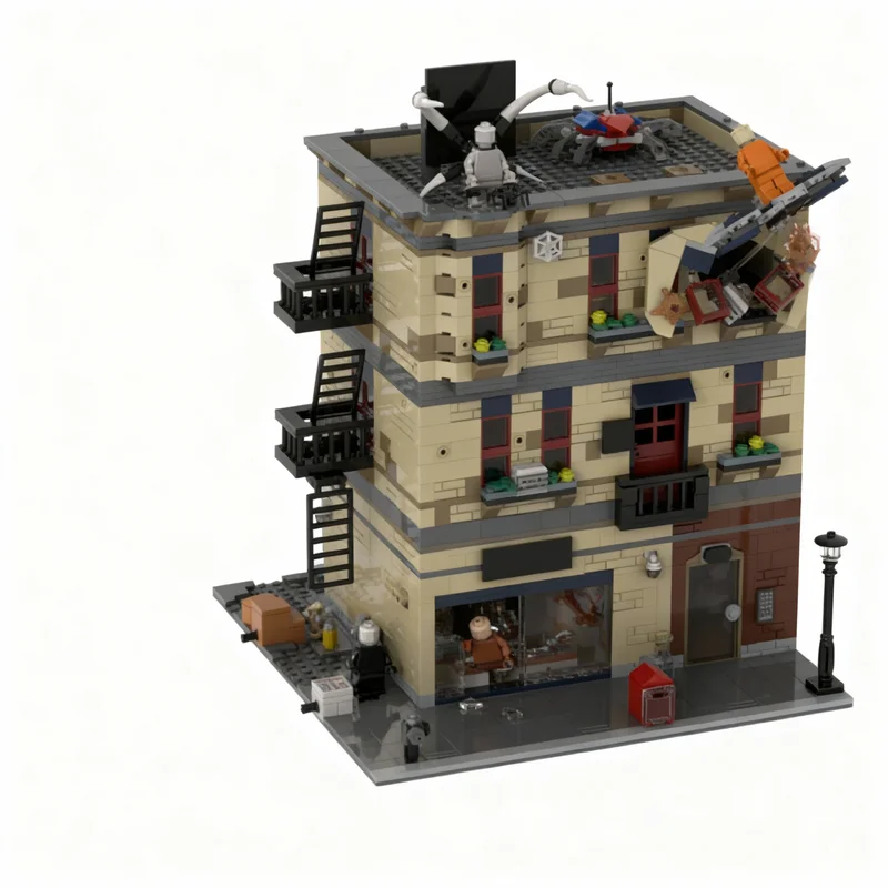 2089PCS MOC Urban Street Shop Model Architecture Exhibition Construction Precision Assembly Brick Showcase Decorative Toy Gift