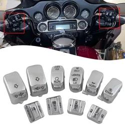 Motorcycle Chrome Switch Housing Button Caps For Harley Electra Glide FLHTCU FLHTK FLTR FLTRU FLHTCUTG Motorcycle Accessories