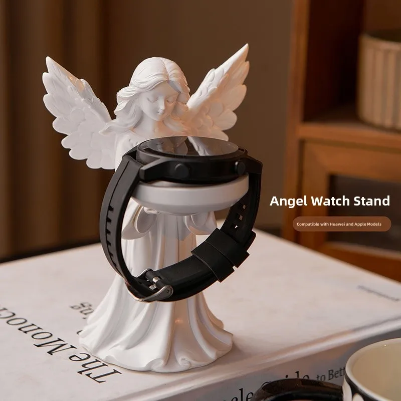 Artistic Angel Watch Stand Gift for Entrance Office Desktop Decoration Resin Craft Half Handmade from Guangzhou