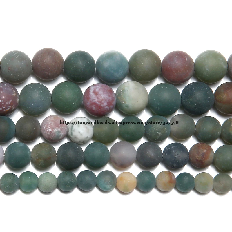 Natural Stone Matte Tiger eye Agate Jasper Turquoise Round Loose Beads 15\