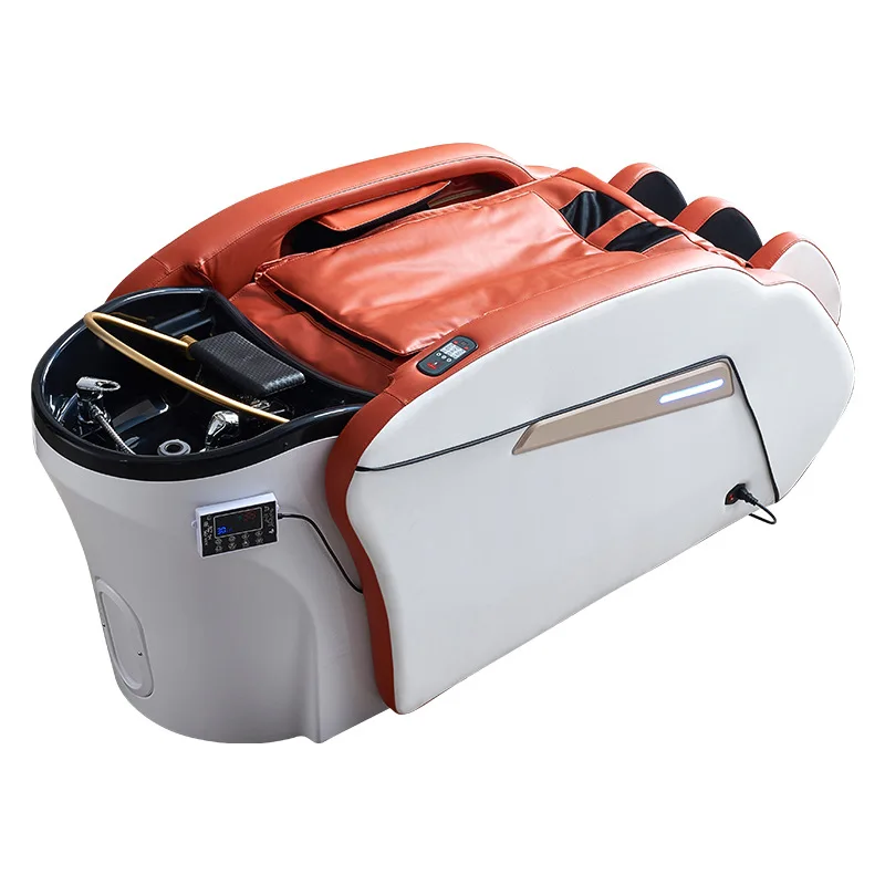 

Intelligent electric massage shampoo bed, automatic water circulation head treatment bed for barber shop