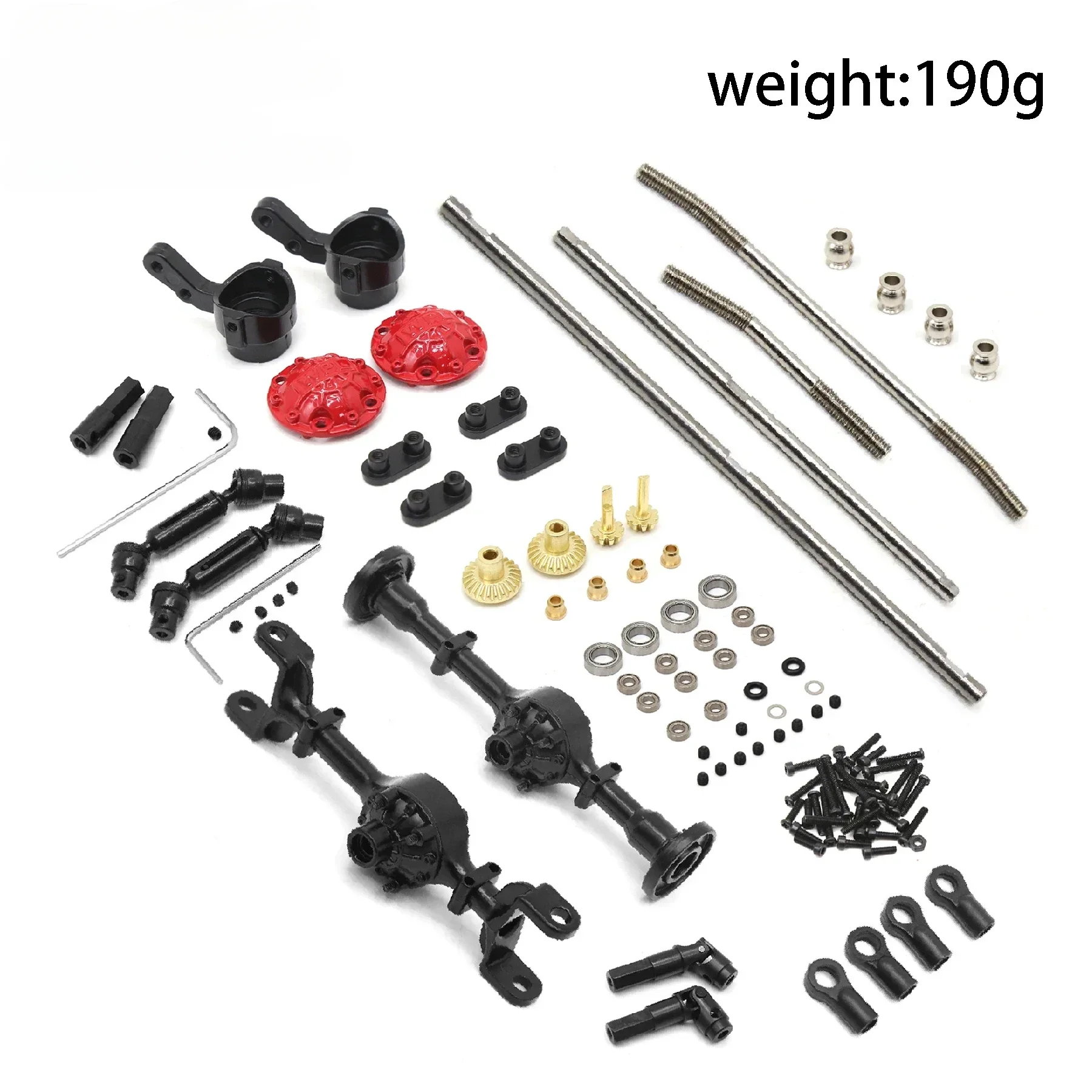 Eixo traseiro dianteiro de metal e kit de eixo de transmissão 1/16 rc carro atualização peças acessórios para wpl c14 c24 c34 c44 c54 b14 b24