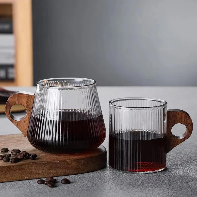 

280/450Ml Glass Cup with Handtea Juice Milk Coffee Mug Wine Glass Drink Cup High Borosilicate Glass Drinkware Durable