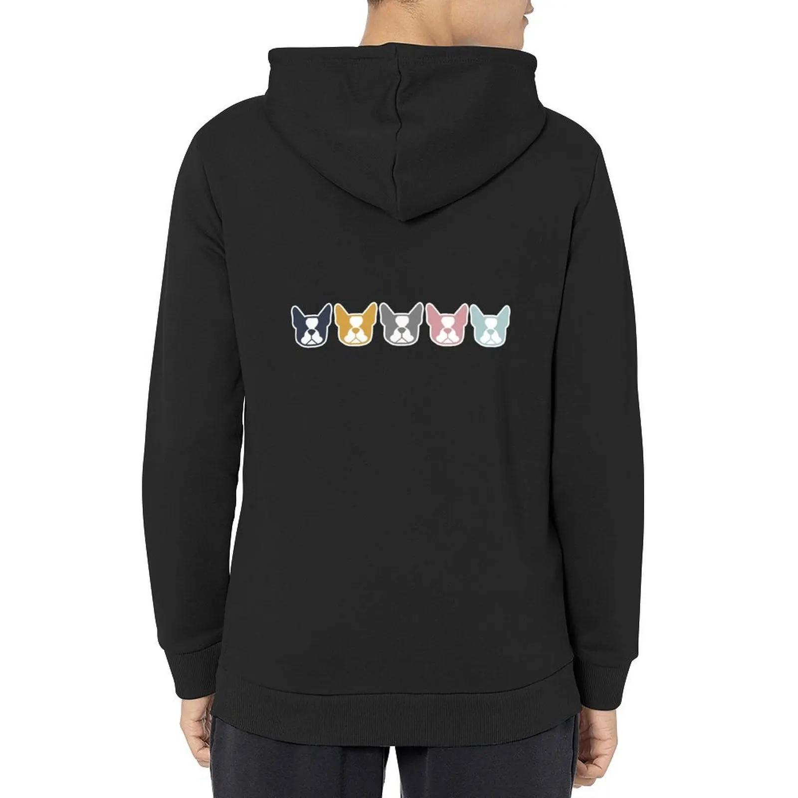 

Boston Terriers in a row - multi colored Boston dogs: color series 2 - Boston Terrier gifts Hoodie